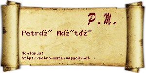 Petró Máté névjegykártya