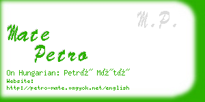 mate petro business card